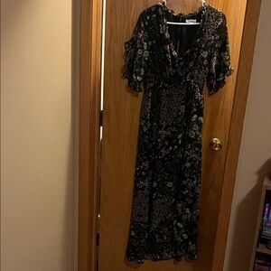 June & Hudson Black Floral Maxi Dress